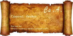 Cserei Andor névjegykártya